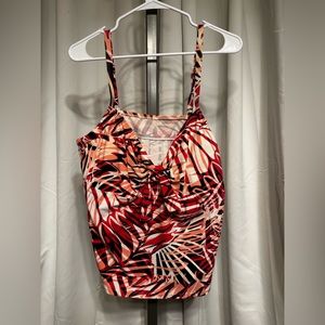 Like New Red Tropical Bra Swim Beach Top